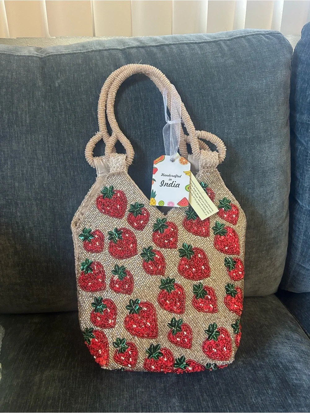 Viral Beaded strawberry handbag